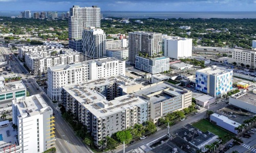 a city with many buildings